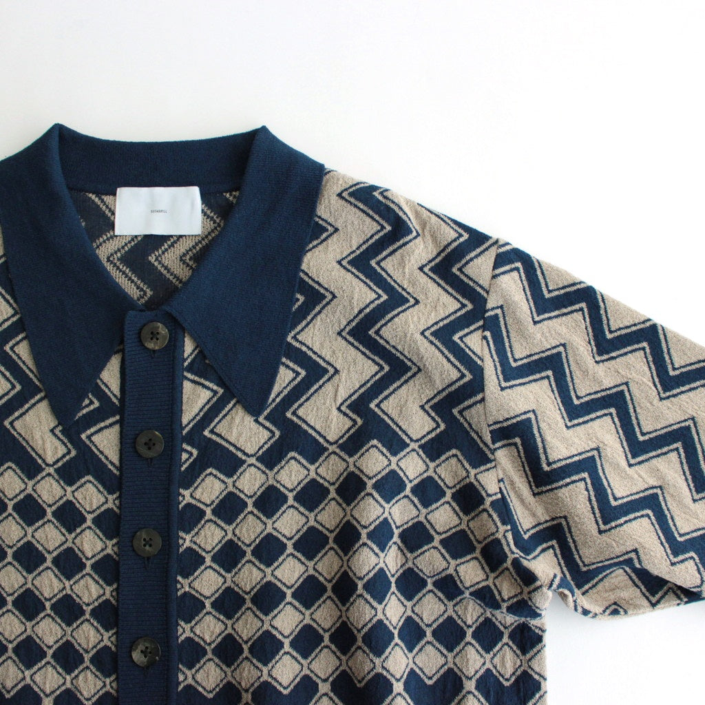KUBA KNIT SWEATER #NAVY & BEIGE [2541000601]