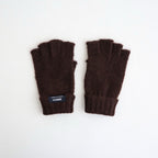 ウールアクリル天竺縮絨 指抜きグローブ #DARK BROWN [HR-K701-051]