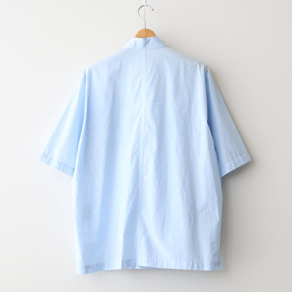 SHRINK COTTON LAWN OVERSIZED HALF SLEEVE SHIRT #SAX [BLAGLM0402