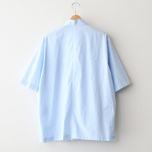 SHRINK COTTON LAWN OVERSIZED HALF SLEEVE SHIRT #SAX [BLAGLM0402]
