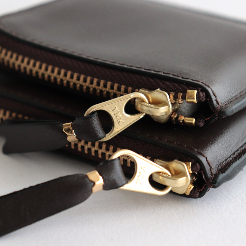 L-shaped ZIP wallet - OUTSIDE POCKET #BROWN [8Z-X031-051]