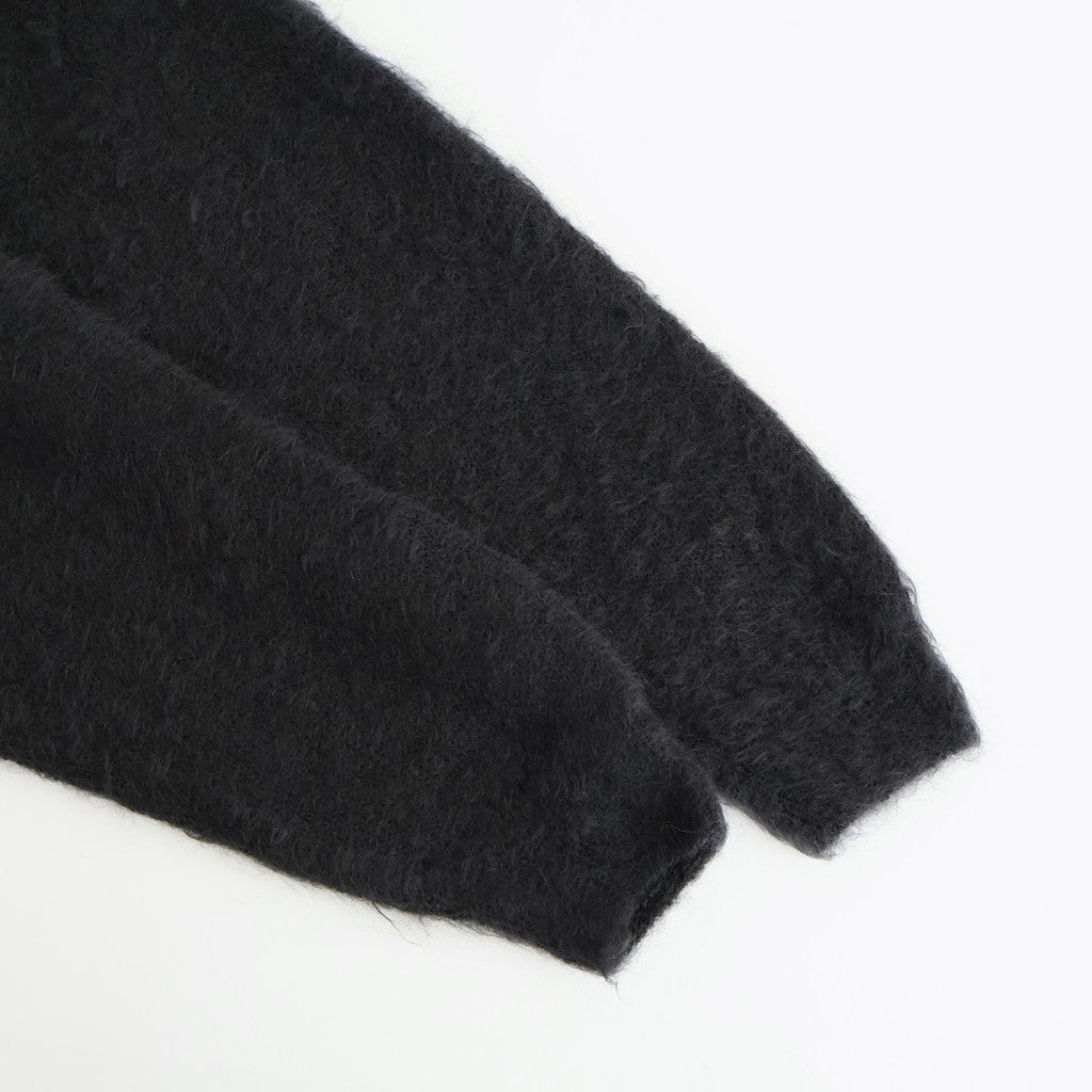 BRUSHED SUPER KID MOHAIR KNIT P/O #INK BLACK [A25AP02KM]