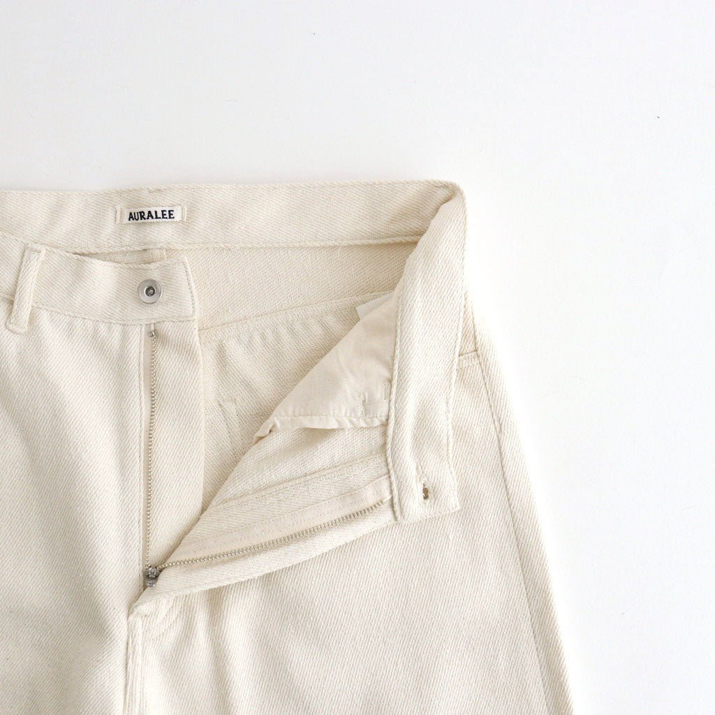 SILK NEP DENIM 5P WIDE PANTS #IVORY WHITE [A26AP02SD]
