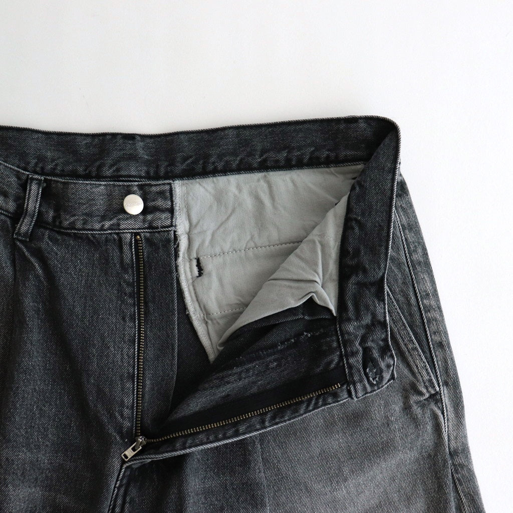 Selvage Denim Two Tuck Pants #BLACK LIGHT FADE [GU251-40188LB]