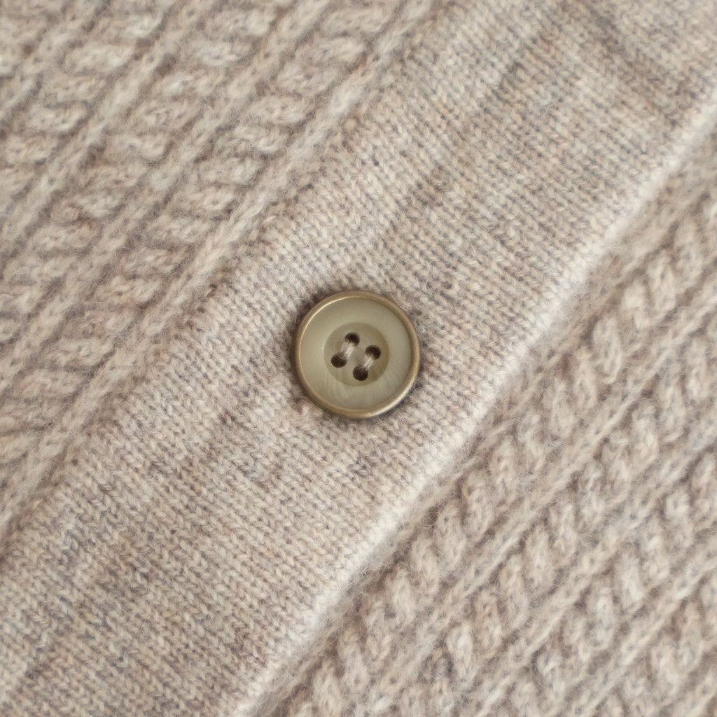 Women's Cable C/N Cardigan #BEIGE [2503-021]