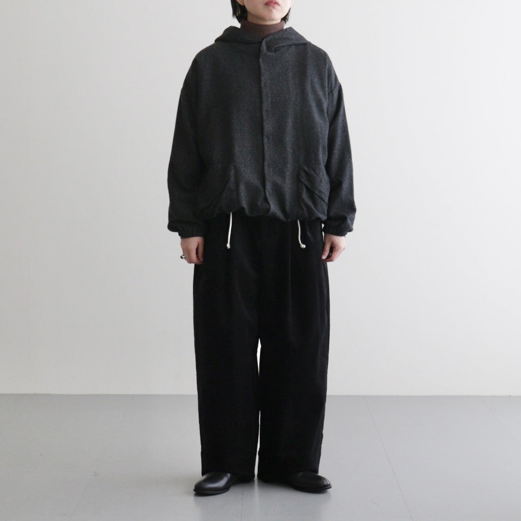 縮絨ウールワイドフーディー #CHARCOAL GRAY [D225-T391]