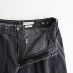LIGHT-WEIGHT DENIM 1TUCK WIDE BAKER PANTS #BLACK [YK25SS0931P]