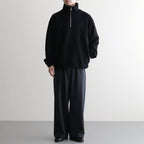 Wool Fleece Half Zip Pullover #BLACK [YK25FW01090B]