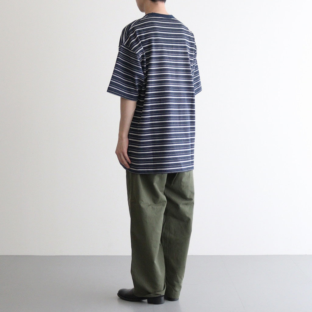 綿天竺ランダムボーダー S/S Tシャツ #NAVY [HO-T014-051]