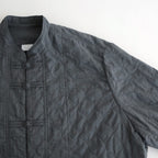 NCHRJK - ポリエステル&レーヨン・クリア ツイル・キルト チャイナジャケット #91 Dark Grey mix [SN_NC0401JK]