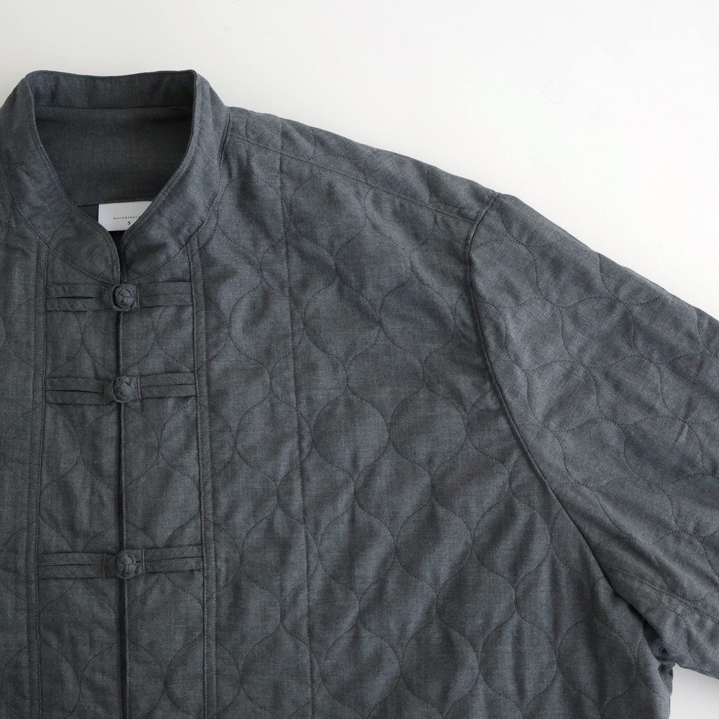 NCHRJK - ポリエステル&レーヨン・クリア ツイル・キルト チャイナジャケット #91 Dark Grey mix [SN_NC0401JK]