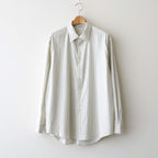 COTTON SILK STRIPE SHIRT #LIGHT GRAY STRIPE [A26AS01CS]