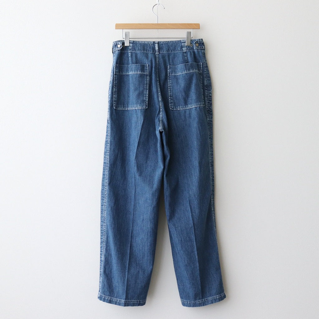 LIGHT-WEIGHT DENIM 1TUCK WIDE BAKER PANTS #INDIGO [YK25SS0931P]