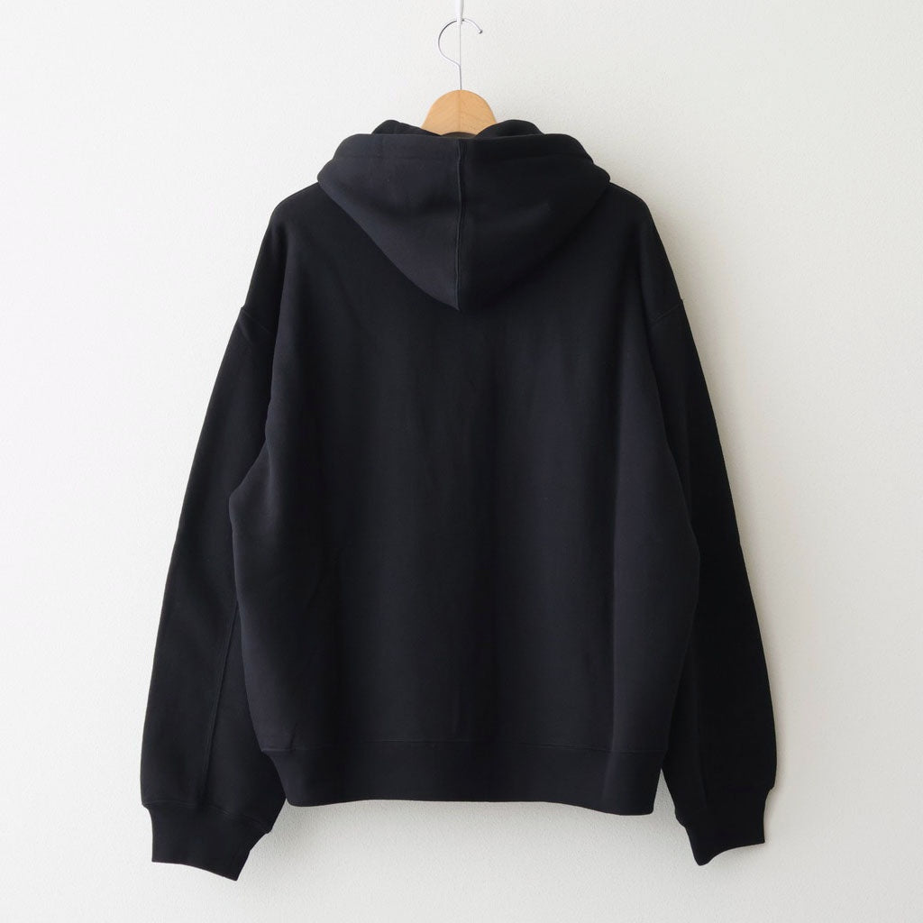 COTTON CASHMERE SWEAT ZIP HOODY #BLACK [ST.1469]