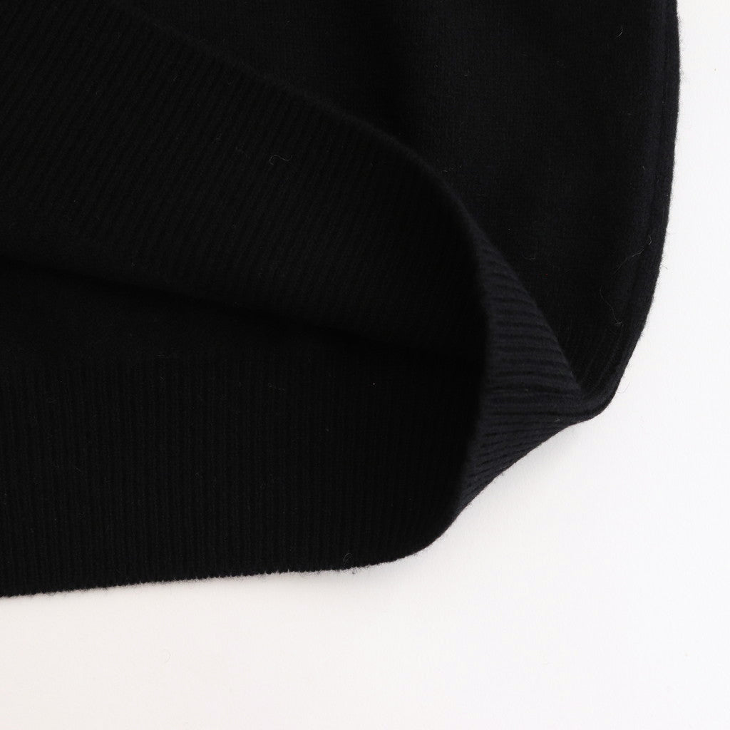 EXTRA FINE WOOL KNIT SKIPPER LS #BLACK [ST.1136]