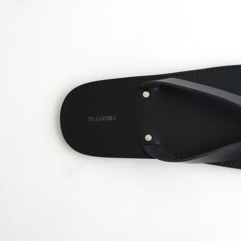 Leather Thong Sandals #D/BRN [12611018]