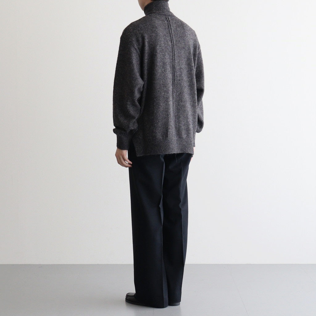 WOOL/ALPACA KNIT LOOSE TURTLE NECK PO #CHARCOAL [ST.1295]