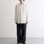 SUPER FINE WOOL STRIPE SHIRT #IVORY WHITE STRIPE [A26SS01WW]
