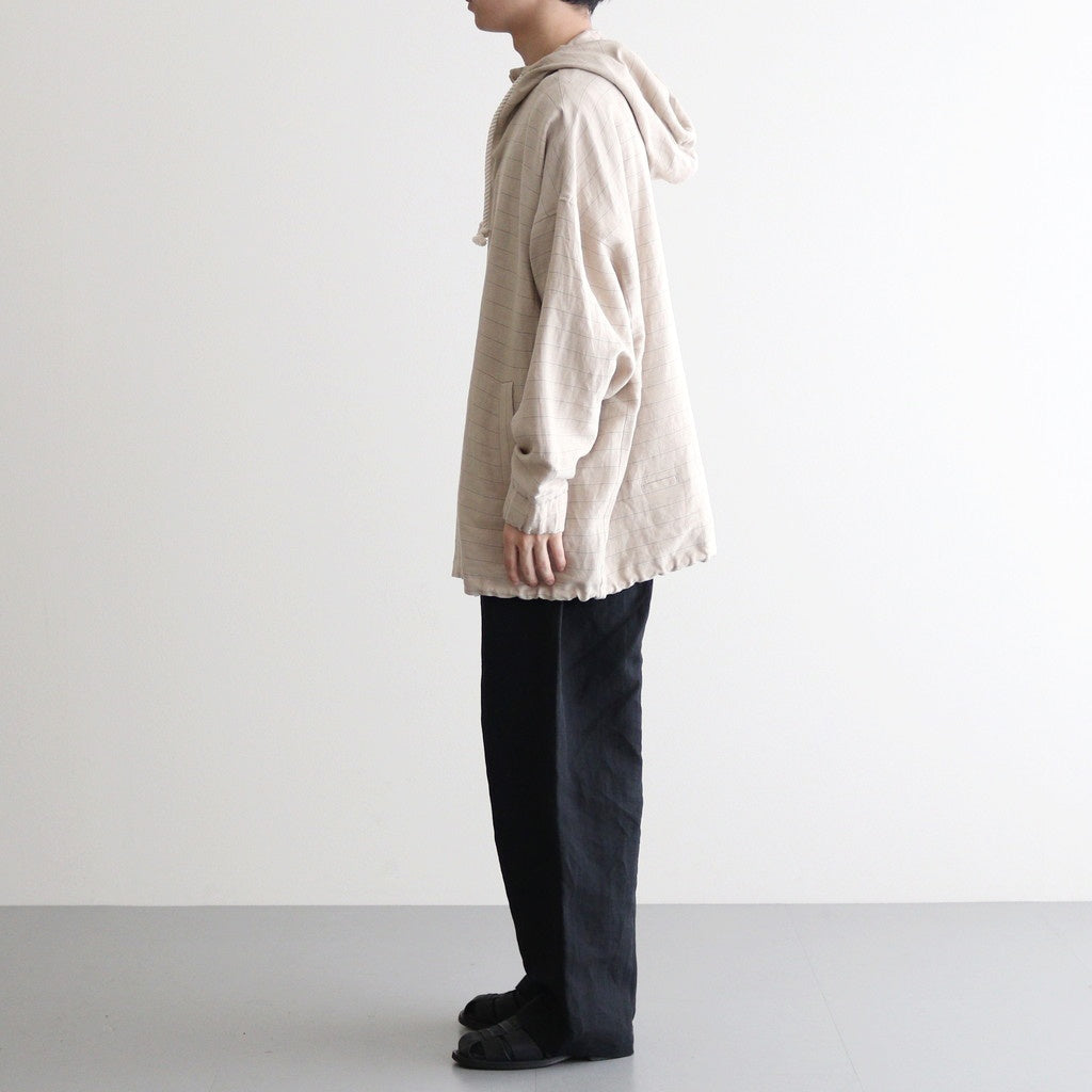 リネンボーダーBigパーカー #BEIGE [D124-C311]