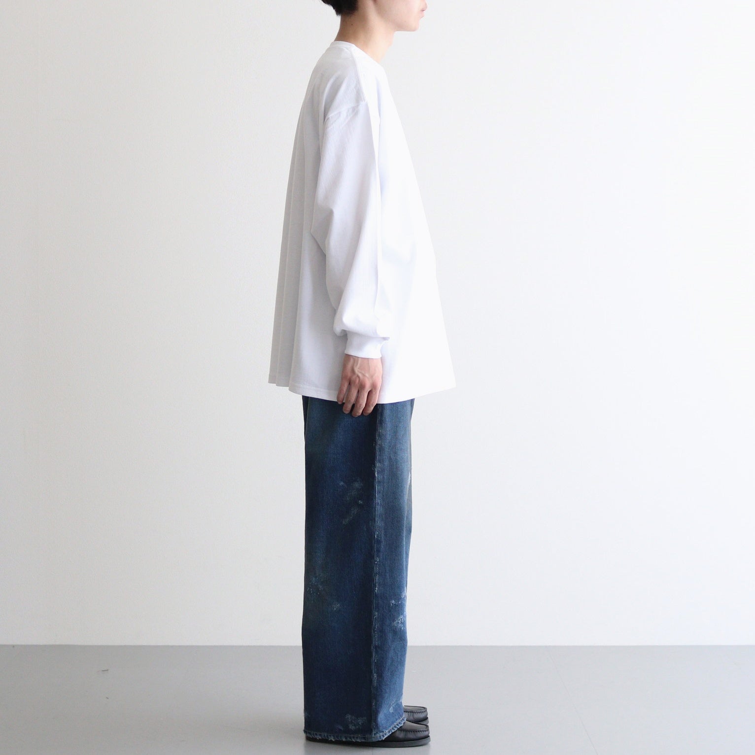 L/S Oversized Tee #WHITE [GU253-70113B]
