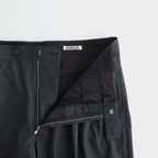 ULTRA FINE TROPICAL WOOL TWO-TUCK SLACKS #TOP CHARCOAL [A26SP02MT]