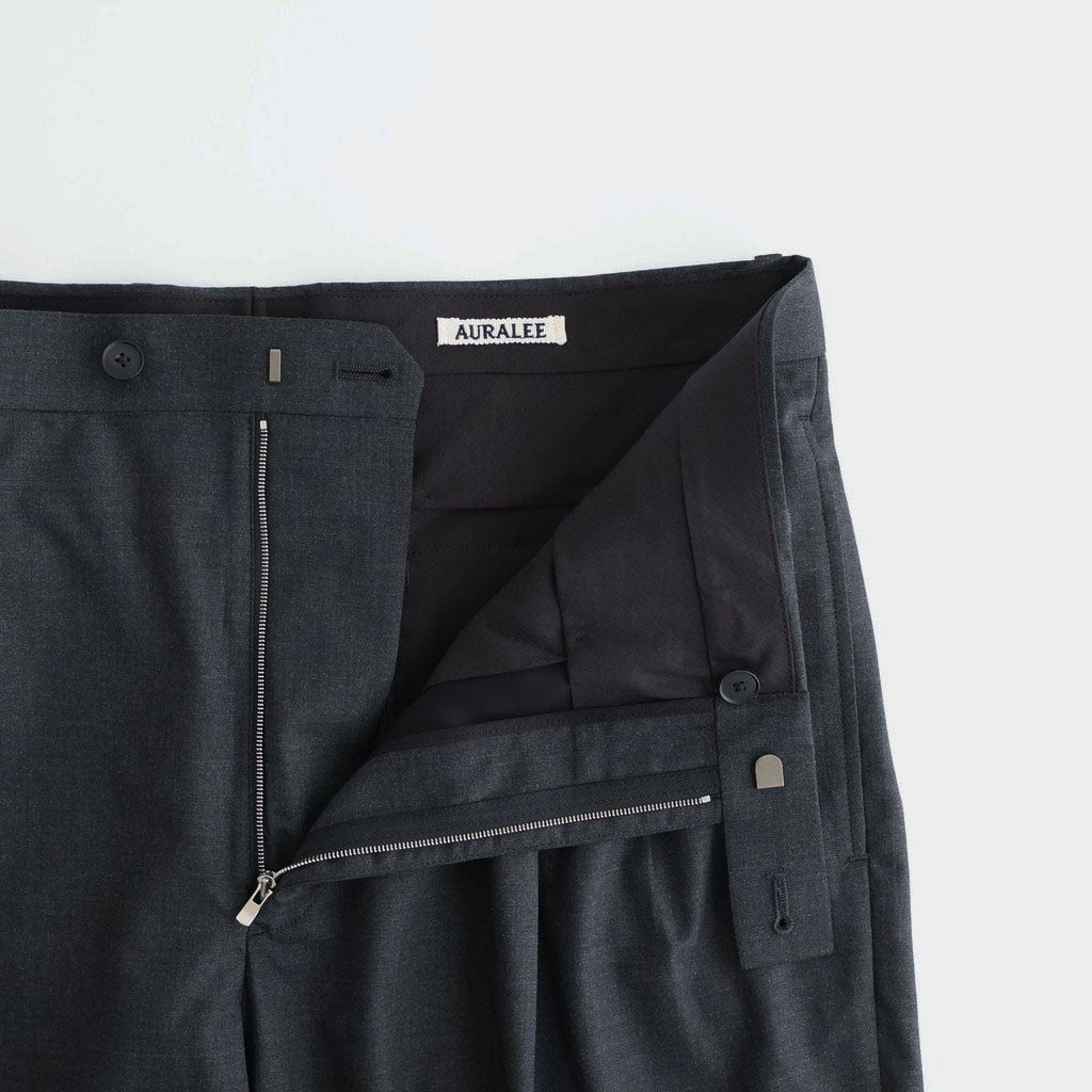 ULTRA FINE TROPICAL WOOL TWO-TUCK SLACKS #TOP CHARCOAL [A26SP02MT]