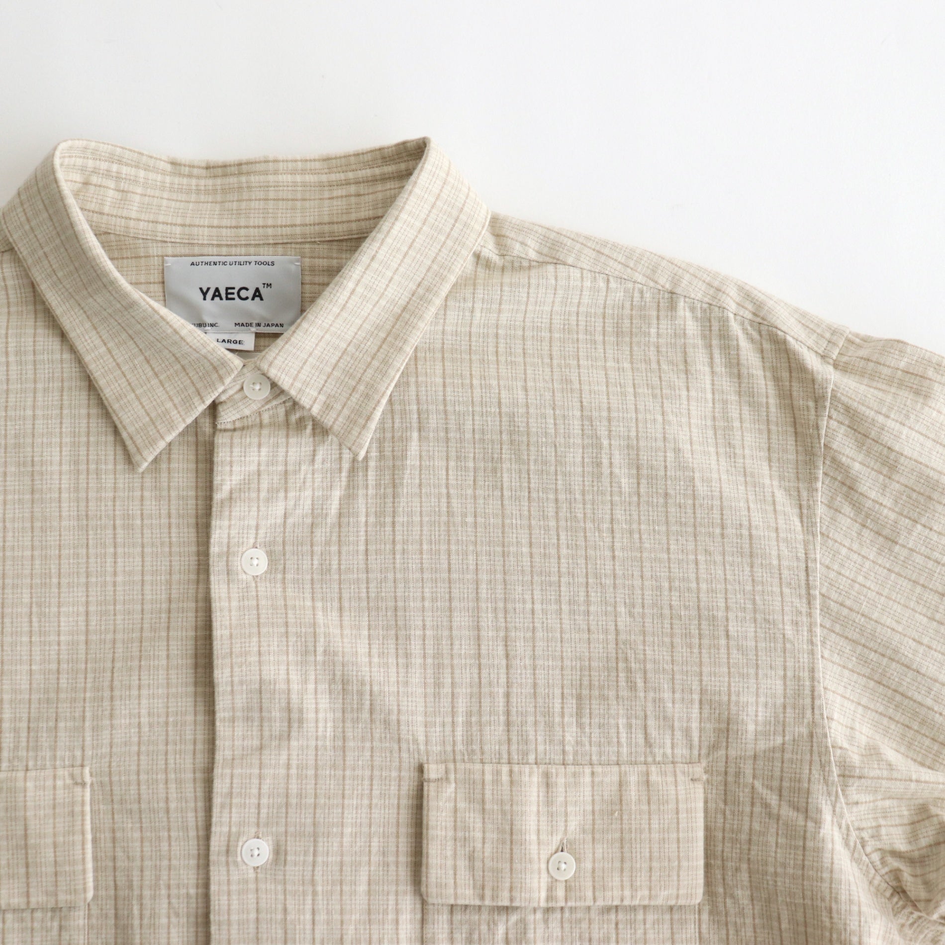 BUTTON SHIRT FLAP POCKET #kusaki khaki-ch [15110]