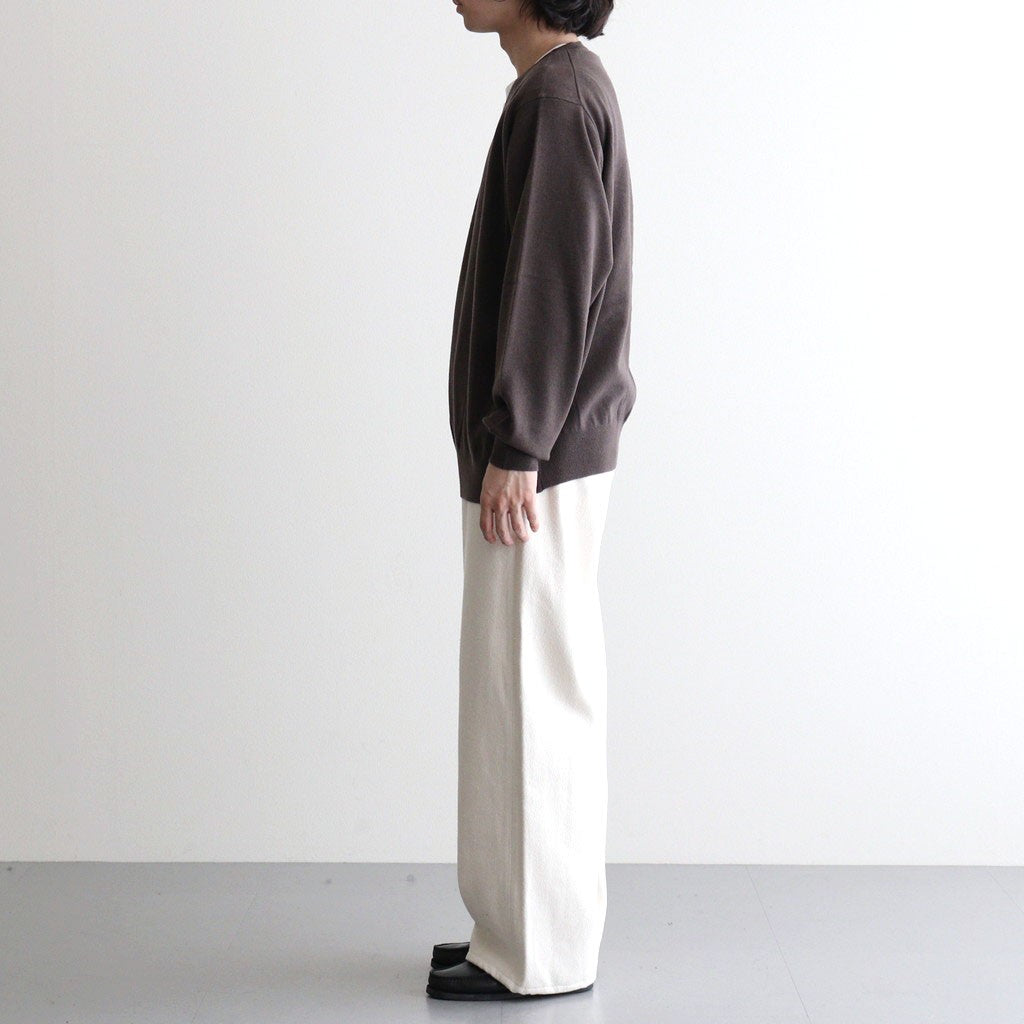 SILK NEP DENIM 5P WIDE PANTS #IVORY WHITE [A26AP02SD]