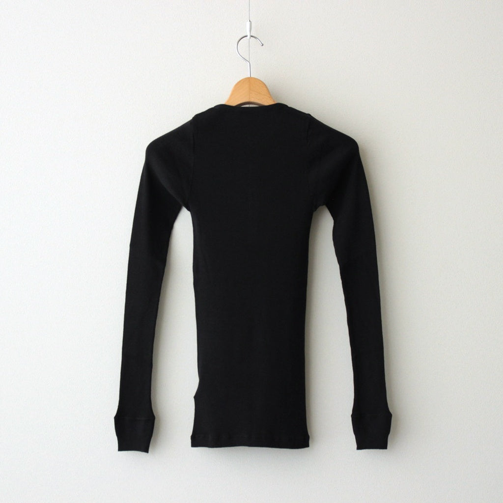 ORGANIC SOFT RIB HENLY NECK P/O #BLACK [A25SP03OT]