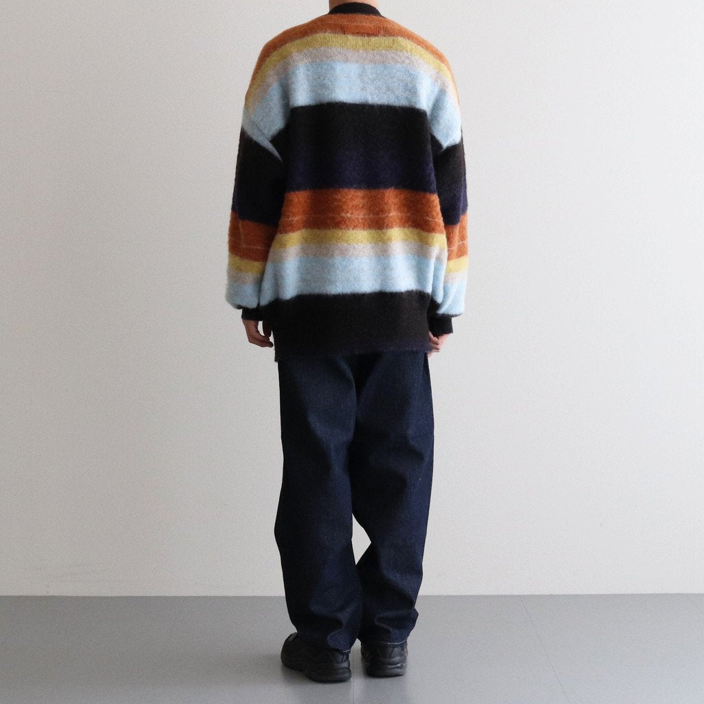 COLOR COMBINATION MOHAIR CARDIGAN #MULTI STRIPES [ST.534-2] _