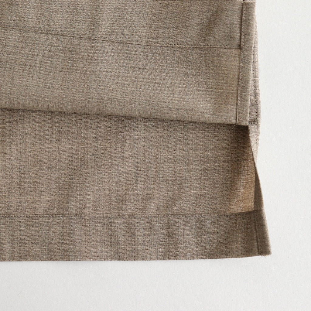 SUPER FINE TROPICAL WOOL OPEN COLLAR HALF SLEEVED SHIRT #TOP LIGHT BROWN [A25SS02WT]