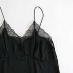 Satin Lace Dress #BLK [12610317]