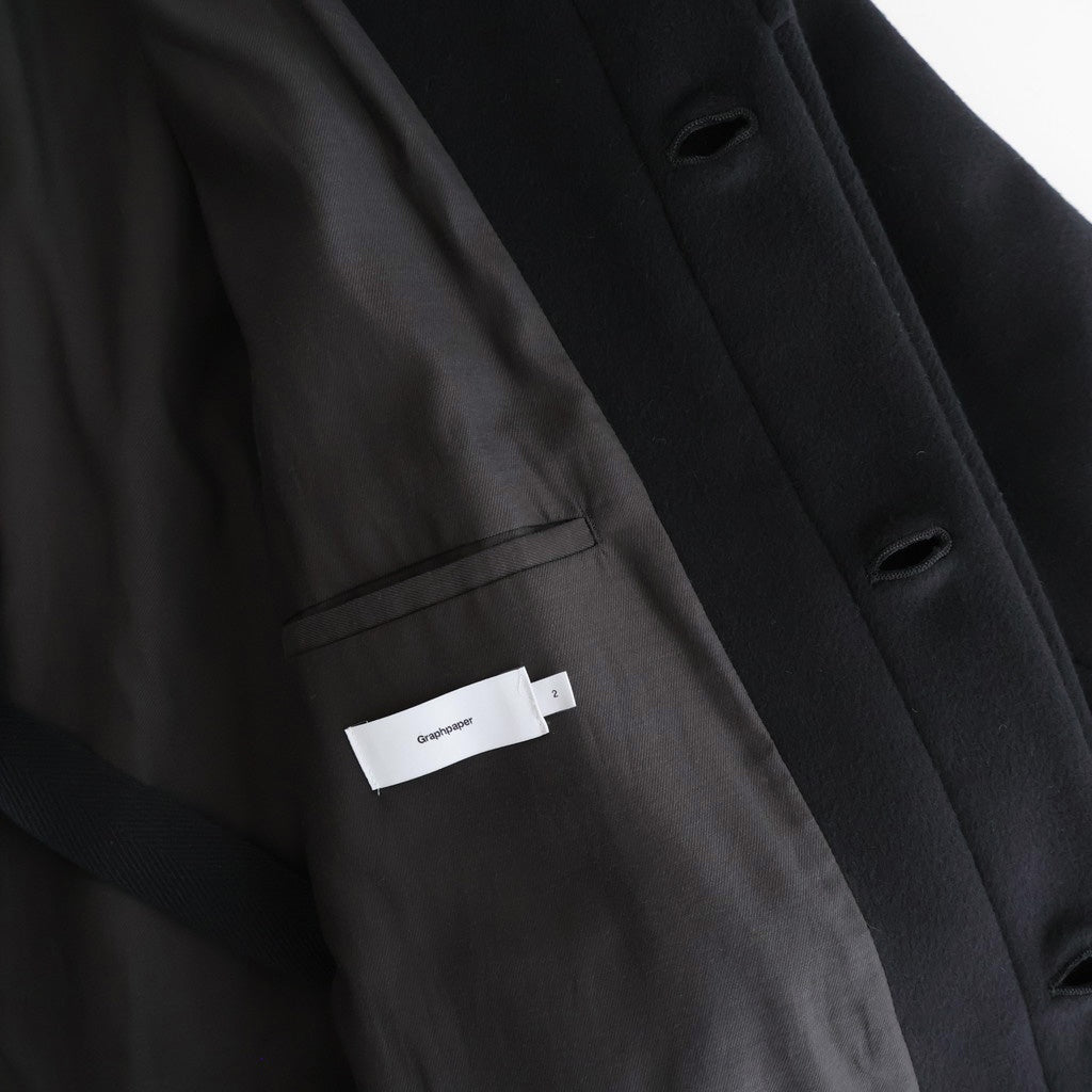 Light Melton Oversized Coat #BLACK [GU253-10270B]