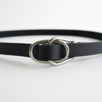 Double Buckel Leather Belt #Black [YK26FW01408A]