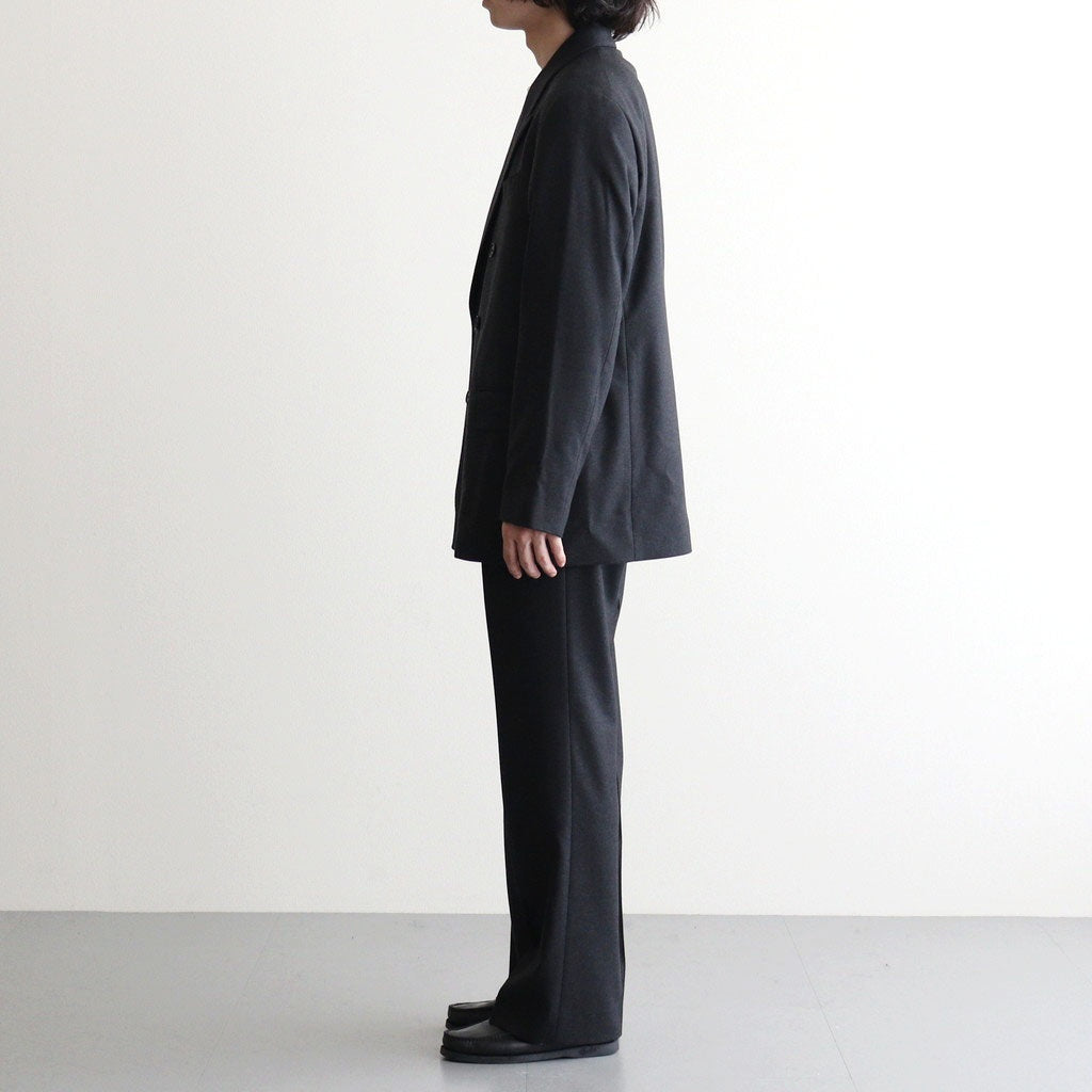 WOOL FULLING FLANNEL DOUBLE-BREASTED JACKET #TOP CHARCOAL [A26AJ02CF]