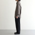 LIGHT WOOL MAX GABARDINE TWO-TUCK SLACKS #TOP BLACK [A26AP03MG]