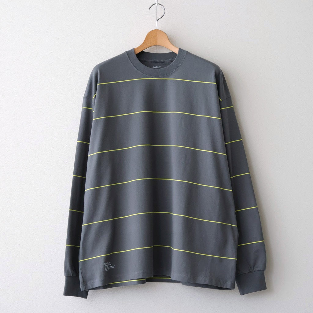 PIN BORDER L/S TEE #GRAY×YELLOW [FSC261-70261]
