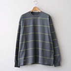 PIN BORDER L/S TEE #GRAY×YELLOW [FSC261-70261]