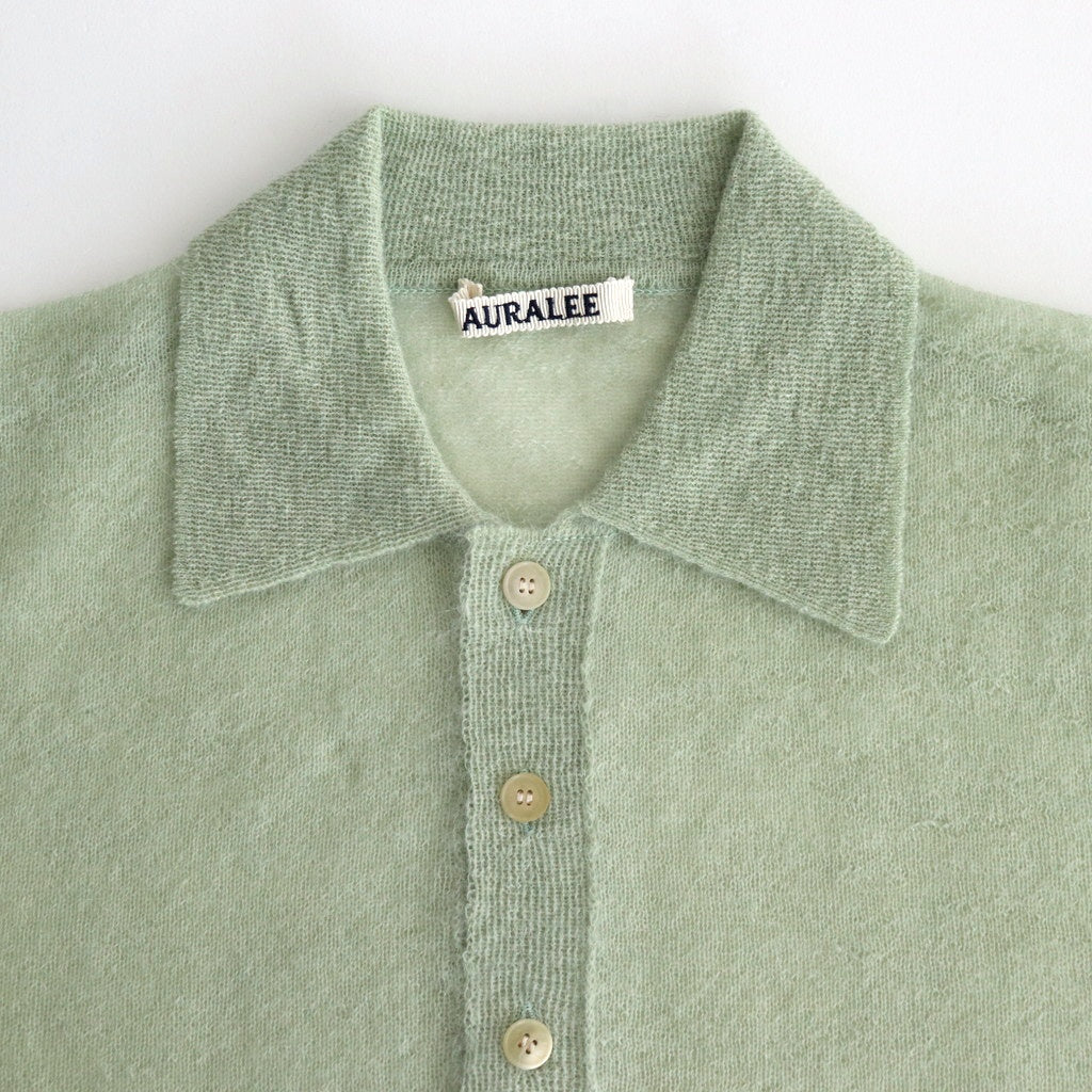 KID MOHAIR SHEER KNIT POLO #PALE GREEN [A25SP05FG]