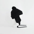 WOOL STANDARD KNIT - 梵天/耳付き #BLACK [NO.28254]