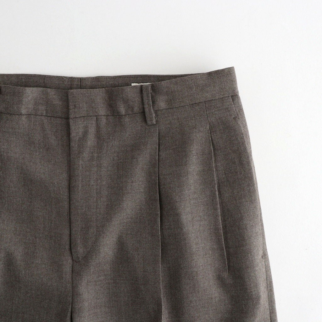 SUPER LIGHT WOOL TWO-TUCK SLACKS #TOP BROWN [A26AP05OS]
