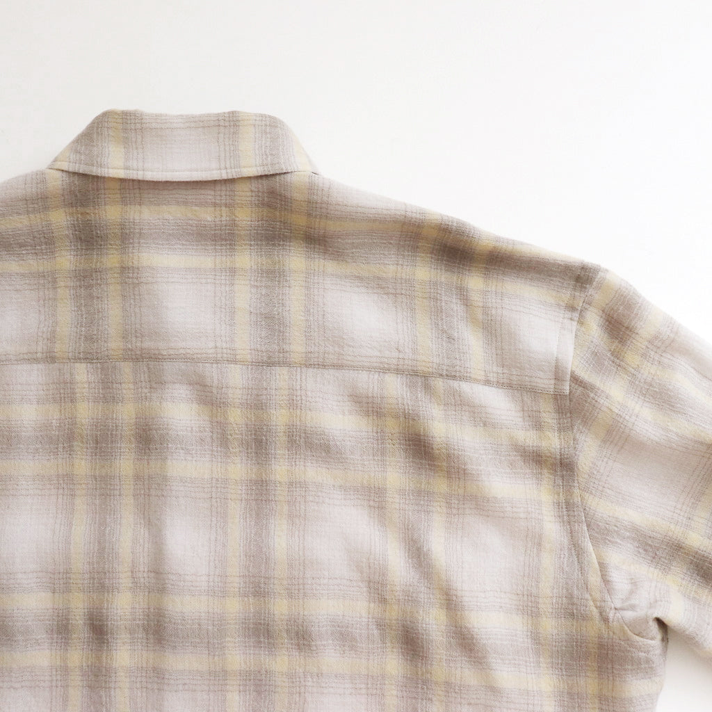 AIRY WOOL CHECK SHIRT #YELLOW GRAY CHECK [A24AS02WN]