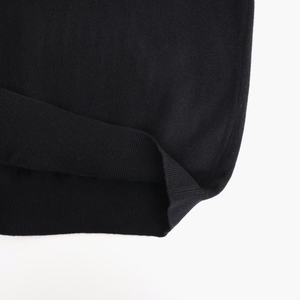 EXTRA FINE WOOL KNIT CREW NECK LS #BLACK [ST.1634]