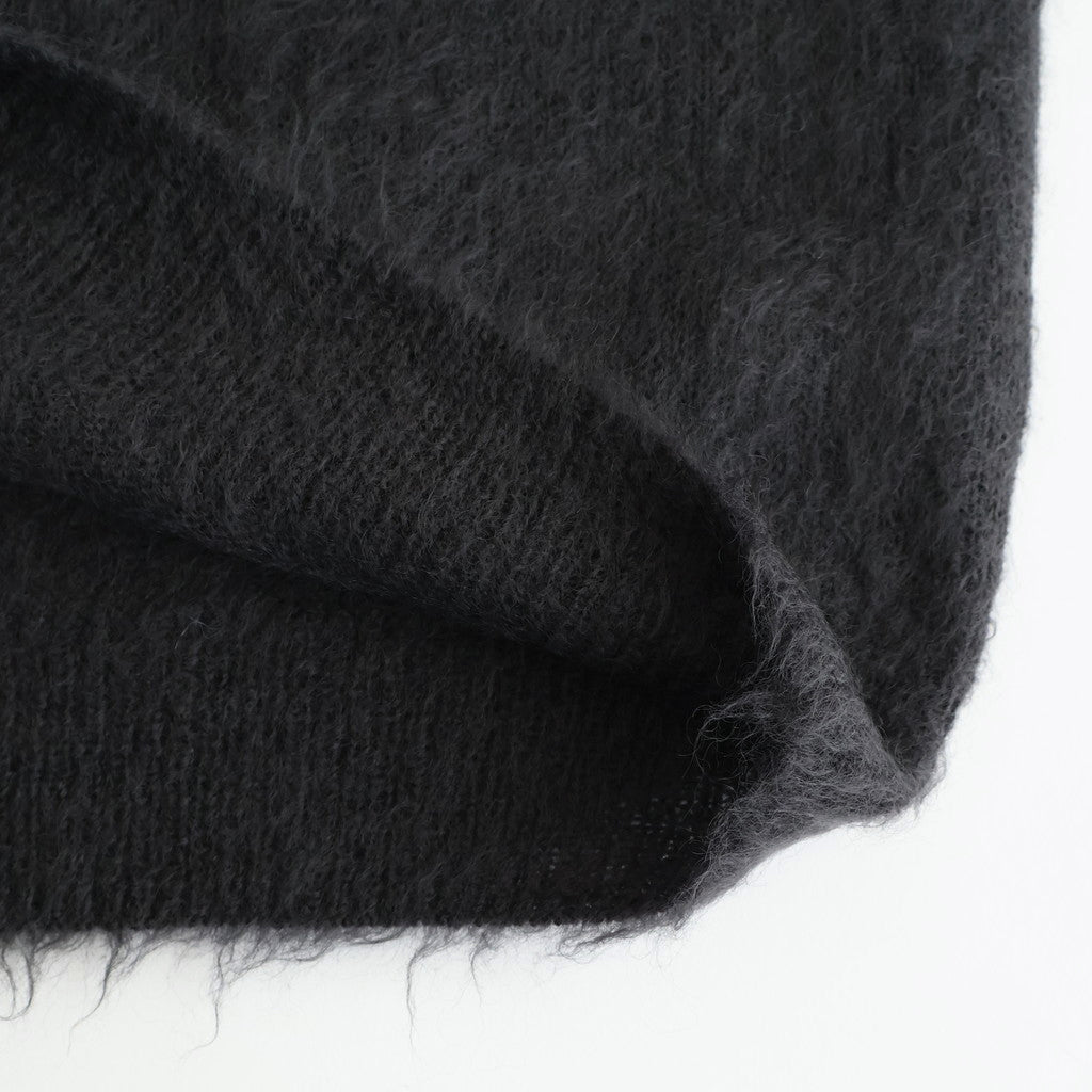 BRUSHED SUPER KID MOHAIR KNIT P/O #INK BLACK [A25AP02KM]