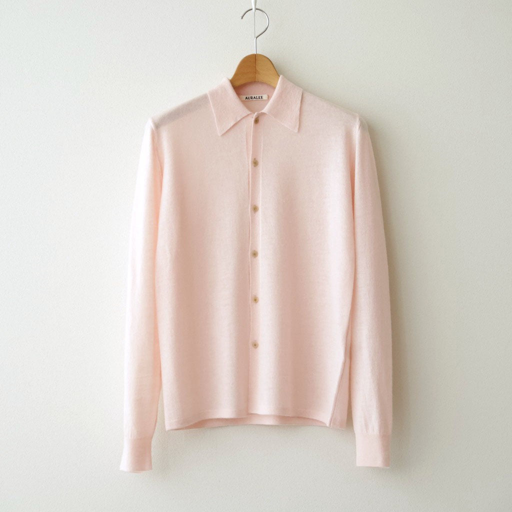 HIGH GAUGE SOFT CASHMERE KNIT SHIRT CARDIGAN #LIGHT PINK [A26AC03SM]