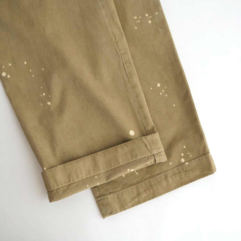 GARMENT-DYED FINX LIGHT CHINO ONE-TUCK WIDE PANTS #BEIGE [A26SP02LF]