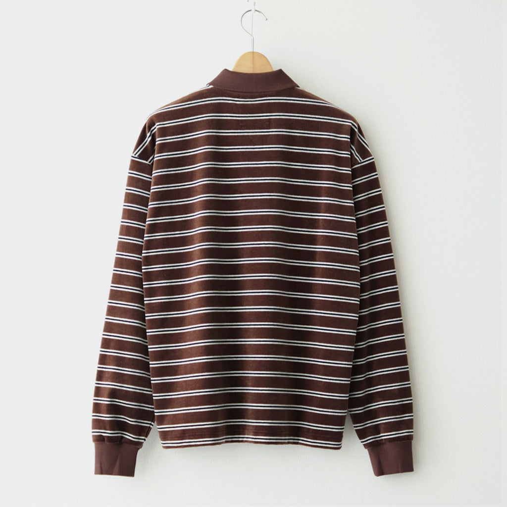 Velvet Border Polo Shirt #BROWN×NAVY [I26AW-BC11]