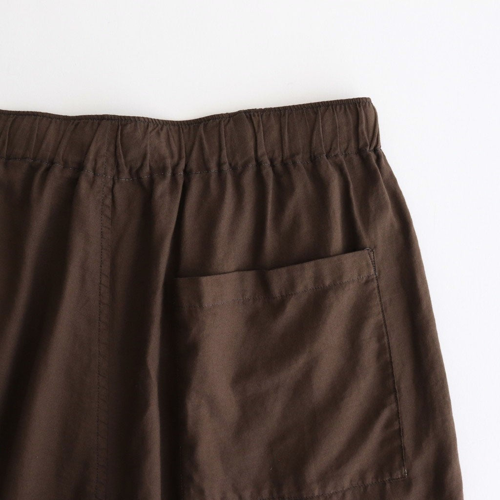 GARMENTDYED COTTON SILK TWILL EASY PANTS #BROWN [YK25SS001007P]