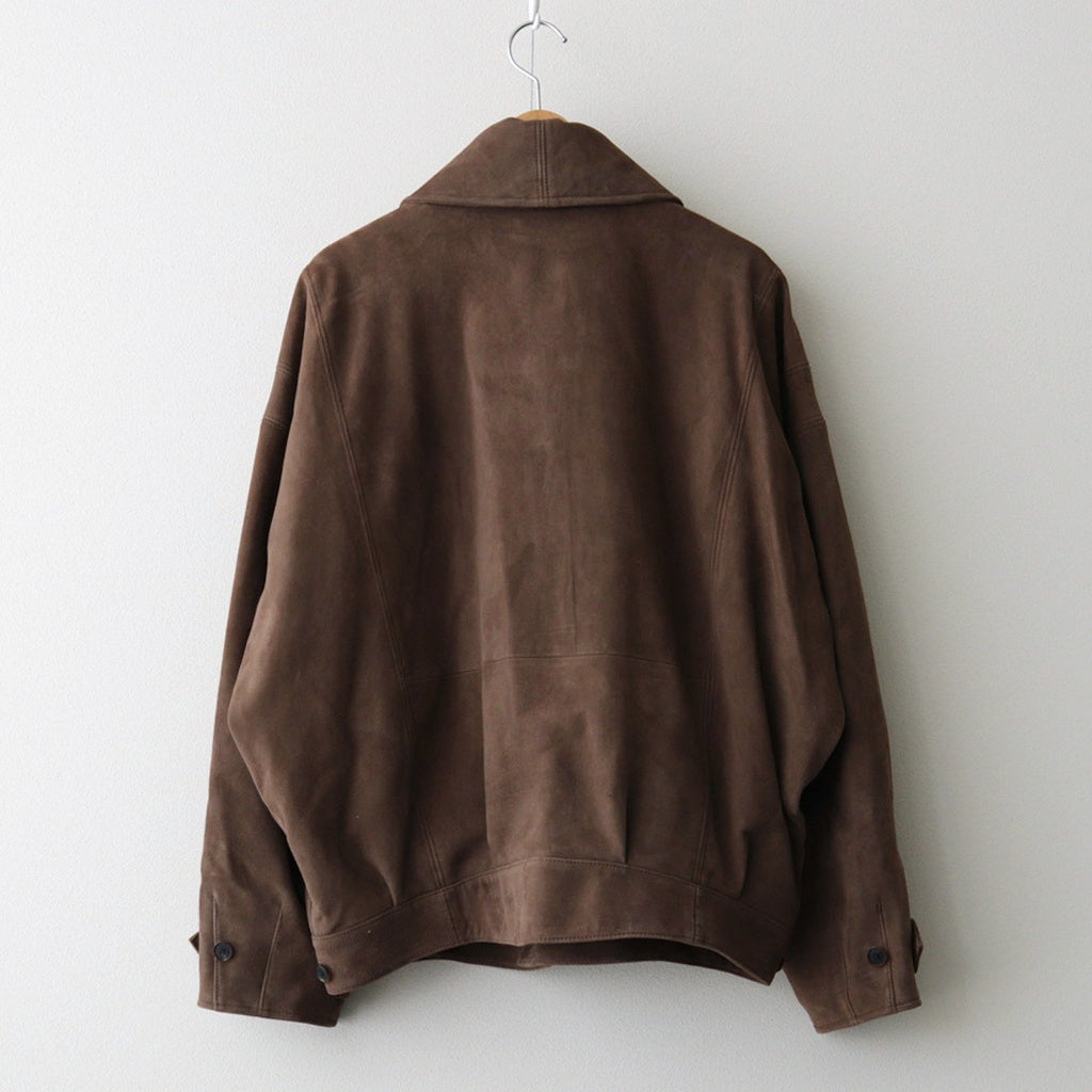 SILKY GRAIN SUEDE BLOUSON #DARK BROWN [A26SB01SG]