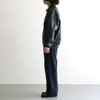 Calf Leather Sports Jacket #Black [YK26FW01306B]